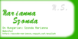 marianna szonda business card